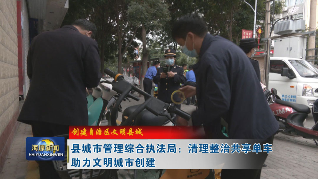 【创建自治区文明县城】县城市管理综合执法局：清理整治共享单车 助力文明城市创建